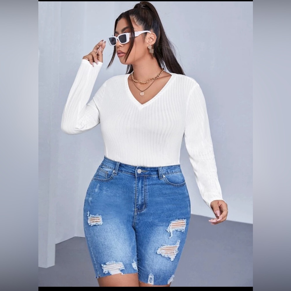 Shein V-Neck Long Sleeve
